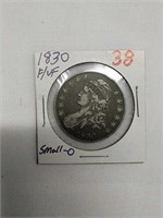 1830 Small O Bust Half Dollar F/vf