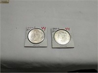 2pc Lot 1883-0 Morgan Silver Dollars Uncirculated