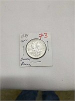 1934 Daniel Boone commemorative half dollar UNC