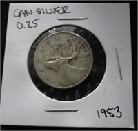 1953 Canadian Silver Quarter
