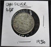 1936 Canadian Silver Quarter King George