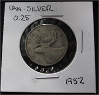 1952 Canadian Silver Quarter