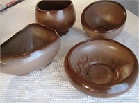 Frankoma Pottery 4 Round Bowl Planters