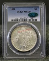 1892  PCGS MS 65+ CAC Morgan Silver Dollar