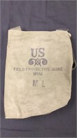 1 vintage us canvas gas mask bag