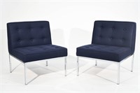 PAIR FLORENCE KNOLL STYLE SLIPPER LOUNGE CHAIRS