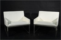 PAIR OF LEATHER BERNHARDT LOUNGE CHAIRS