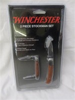 2 PC WINCHESTER STOCKMAN KNIFE SET