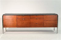 STOW & DAVIS LEATHER TOP CREDENZA