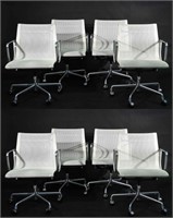 (8) EAMES ALUMINUM GROUP ARMCHAIRS W/ MESH SEATS