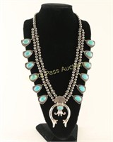 Reversible Turquoise Squash Blossom Necklace