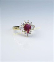 Elegant Ruby & Diamond Ring