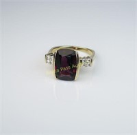 Elegant Fine Purple Rhodolite Garnet Ring