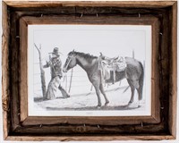Art Western Cowboy Artist Proof "Snorty" John Hill