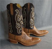 Rios of Mercedes Ostrich Cowboy Boots Size 10 B