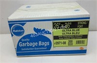 200 26" x 36" Ultra Blue Garbage Bags