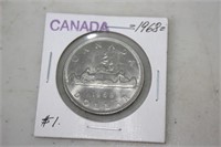 1968 Canadian One Dollar Coin