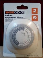 Work Choice Indoor Grounded Timer w/(2)Outlets