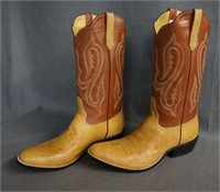 Rios of Mercedes Ostrich Cowboy Boots Size 9.5 E