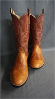 Rios of Mercedes Ostrich Cowboy Boots Size 9.5 E
