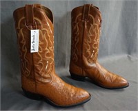 Tony Lama Ostrich Cowboy Boots Size 8 EE