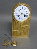 French Empire Bronze Library Form Mantle Clock