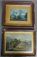 Two Antique Framed Landscape Prints