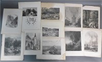 Large Eclectic Grouping of Antique Prints