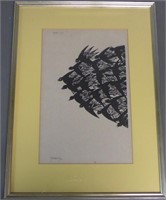 Signed Modern Avairy Blockprint