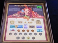 Framed-History of the West in Coins/Stamps