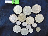 15 Silver Coins-Dimes and Halves