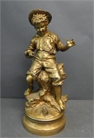Figural Spelter Statue of Young Boy