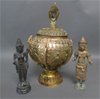 Bronze Buddhist Sculptures and Censer