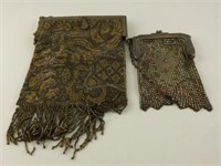 (2) Vintage ladies wire mesh purses