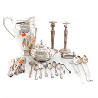 Assorted silver plate and weighted items