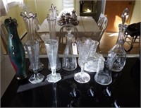 Nice selection of glass and crystal vases to