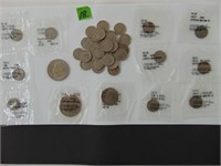 42 Coins-V & Buffalo Nickels, Halves, Dollars