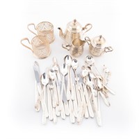 Bag lot of silver-plated items