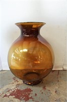 Blown glass amber vase