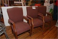 3 upholstered bank chairs