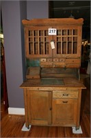 Antique Oak Kitchen Cabinet w/ bin drawers