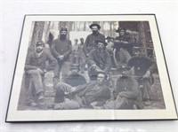 Vtg Framed Civil War Photo Print   Thicker Paper