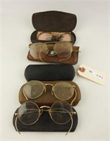 Four pairs of antique spectacles