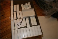 35 +/- White stationery boxes w/ clear lids, 10 x