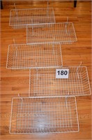 Slat wall: 5 wire baskets, 12 x 24 x 4"