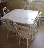 Painted white drop leaf breakfast table 7