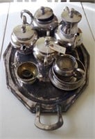 Wilcox 8pc Gilt plated silver tea set with