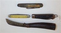 Four antique pen knives