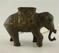 Cast iron hand painted figural elephant bank