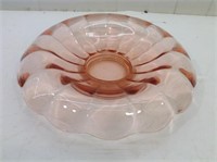 13" Pink Depression Glass Serving Dish